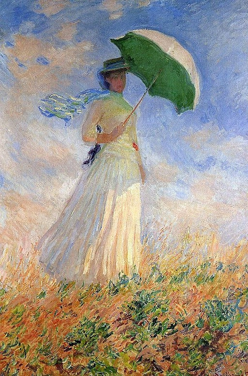 双子のような作品、日傘の女(右向き)