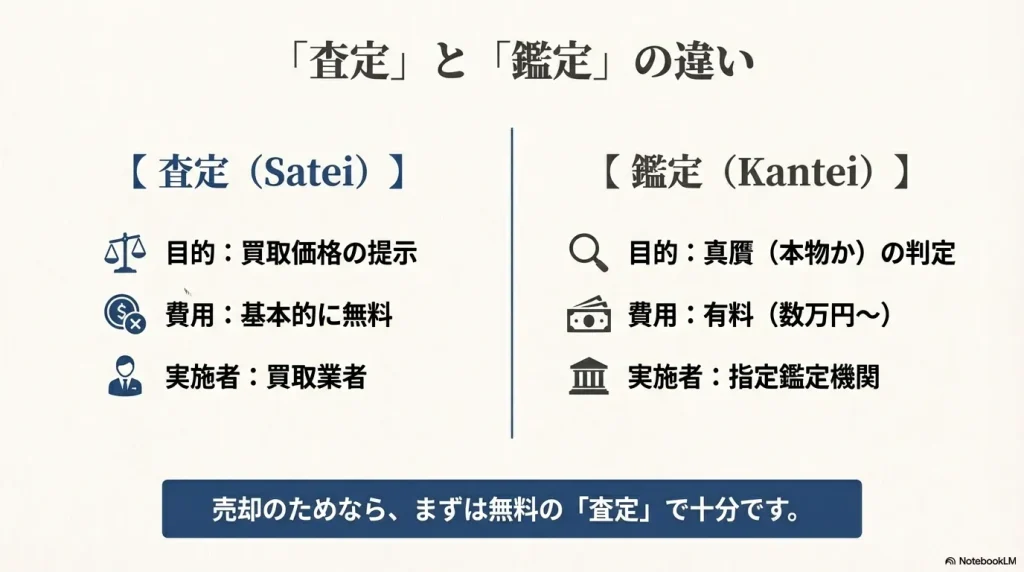絵画の買取査定と真贋鑑定の違い。目的、費用、実施者の比較まとめ
