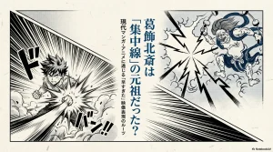 葛飾北斎　集中線