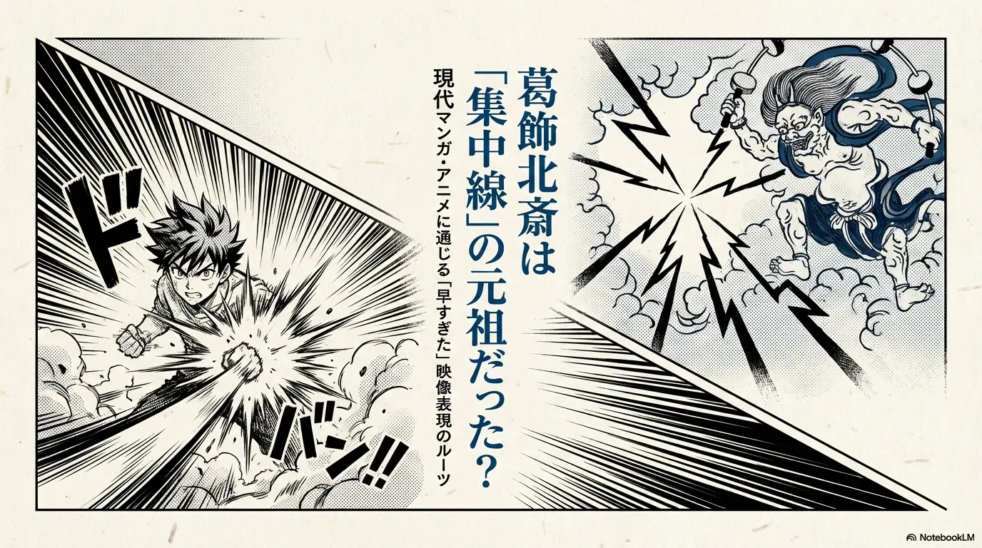 葛飾北斎　集中線