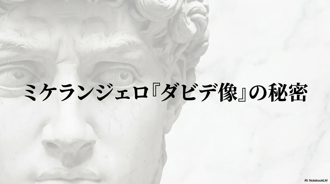 ミケランジェロ『ダビデ像』の秘密と書かれたタイトルスライド